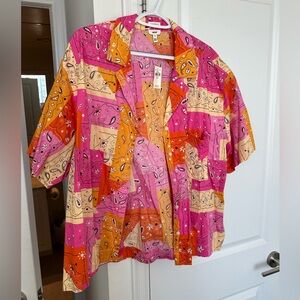 Aerie button up short sleeve top